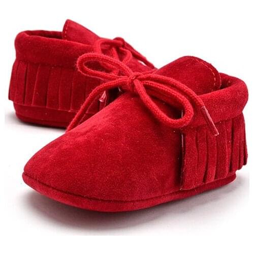 Handmade Soft Bottom Fashion Tassels Baby Moccasin Newborn Babies Shoes 11 Colors PU Leather Prewalkers Boots Baby Lace-up Shoes