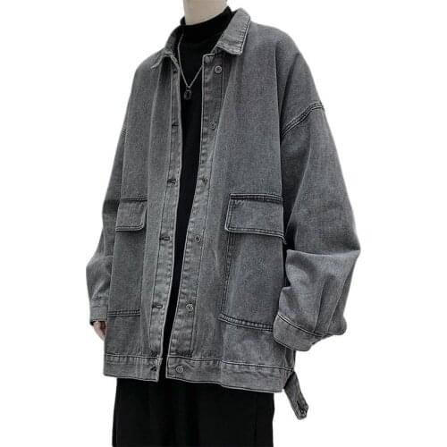 2020 Denim jacket mens spring autumn port style handsome trendy brand loose wild Harajuku teenagers Denim jacket