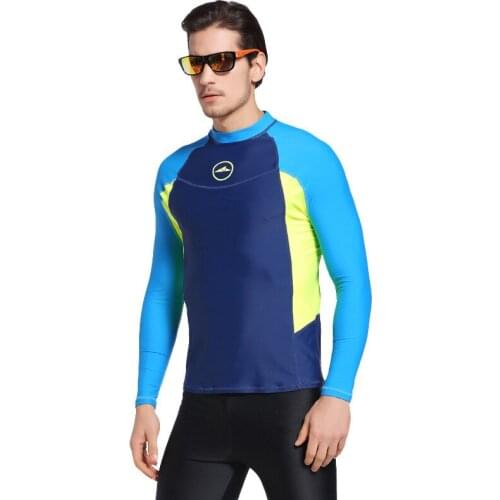 SBART Men Long Sleeve UV Male Rashguard Surfing Diving SwimShirt Snorkeling Tops Jellyfish Swim Clothing Bathing Beach Shirts