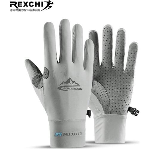 New Elastic Summer Gloves Men Touch Screen Anti-slip Anti-UV Cycling Breathable Gloves Sun-proof Ice Silk Cool Thin Gloves Hot