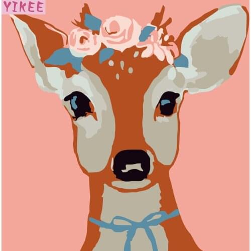 By numbers paint,Rose deer,painting by numbers for home decoration