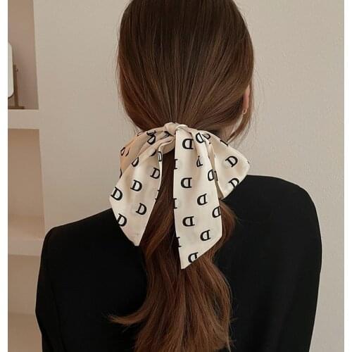 Hot Letter Rabbion Elastic Hair Bands For Women Girls Solid Color Scrunchies Headband Hair Ties Ponytail Holder Hair Accessories