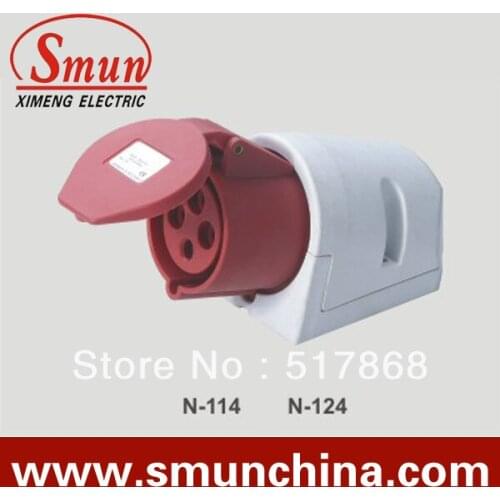 32A 380-415v 3P+E 4pin Industrial Wall Socket with CE ROHS 1 Year Warranty IP44 Degree PA66