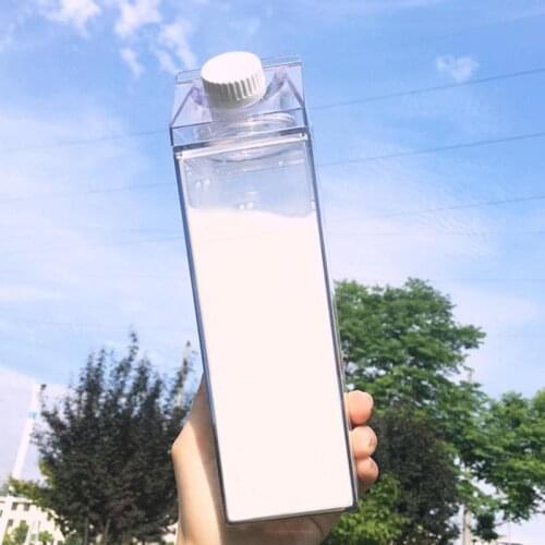1000ml Transparent Simple Milk Bottle Portable Plastic Bottle Outdoor Drinking Jug Large Capacity Juice Tea Cup
