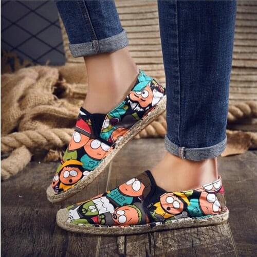 Dropshipping Women Casual Canvas Shoes Cartoon Linen Girl Espadrille Fisherman Shoes Ladies Flats Plimsolls Loafers Driving Shoe