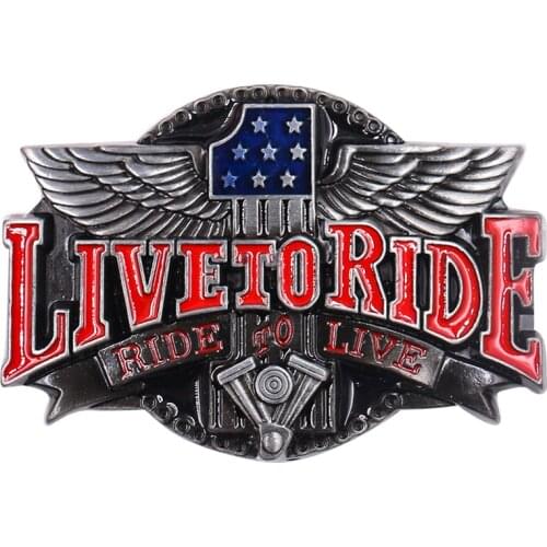 Live To Ride Belt Buckle for Men Unisex Western Cowboy Jeans Gift DIY Component Handmade Belt Accessories for 4cm Width Belt