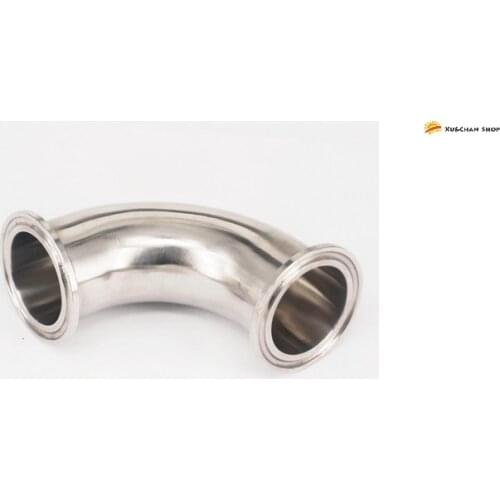 2" Tri Clamp Sanitary 90 Degree Elbow 51mm Pipe OD 304 Stainless Steel Fitting 64mm Feerule OD For Homebrew
