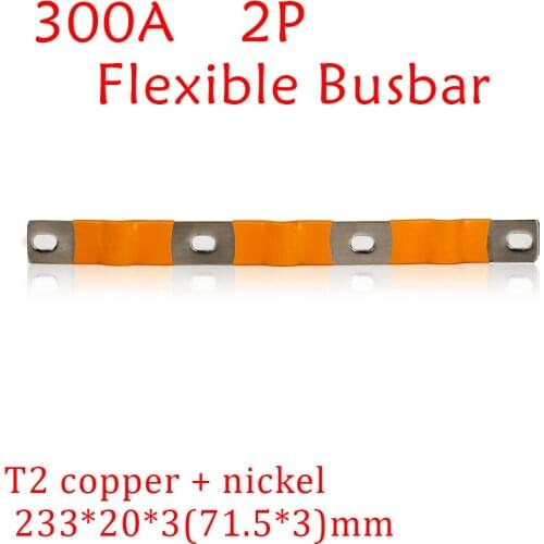 300A 2P Busbar for 24V Lithium Iron 12V 200A Battery Pack 36V 400A LiFePo4 60V 500A Nickel Bus Bar Copper 48V 600A Power Wall