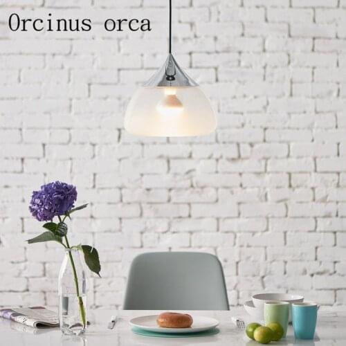 Nordic Nordic minimalist glass chandeliers restaurants bedroom bar cloakroom lovely single head Chandelier free shipping