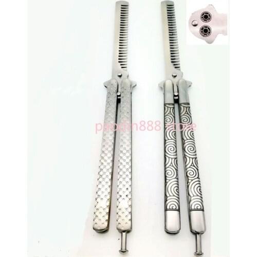 Butterfly Knife Cloud Dragon Scale Comb Trainer Knife 9CR18MOV Ball Bearing System Jilt Knife Free-swinging EDC Folding Knives