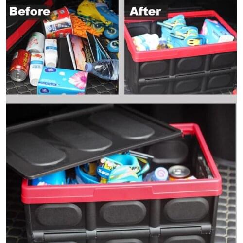Collapsible Car Organizer Trunk Storage Box 30L Large Capacity Auto Trunk Organizer Stowing Tidying Car Accessories