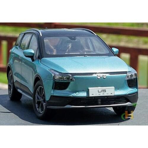 Alloy Kids Authentic Toy Car Model For 1:18 AIWAYS U5 AIWAYS U5 New Energy White/Blue Diecast SUV Car Model For Kids Birthday Gi