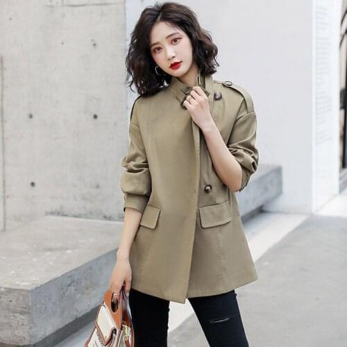 Windbreaker Womens Short British Style Jacket Coat 2020 Spring And Autumn New Korean Fashion Casual Stand Collar Chaqueta K671