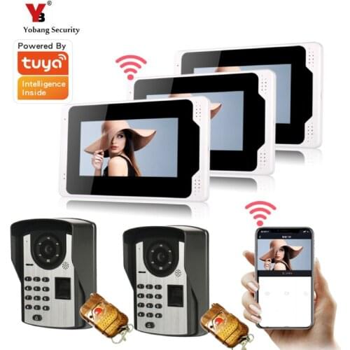 Tuya APP 7" wifi Video Door Phone Video Doorbell Camera 2 Panel Home Intercom for Villa and Private House IR Day Night Vision