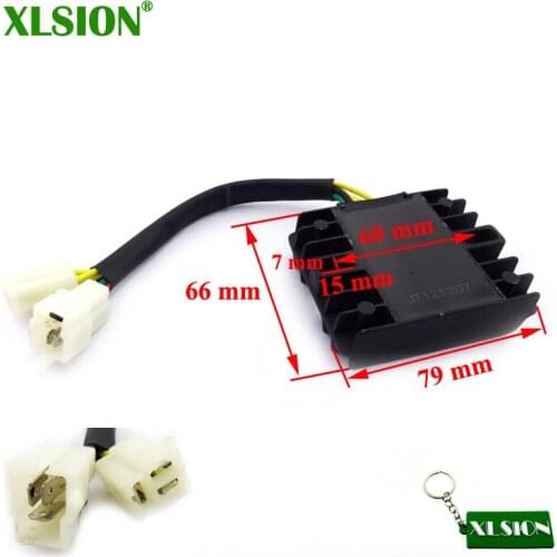 XLSION Rectifier 6 cables DC 12V 6 Wires Voltage Regulator For GY6 150cc 200cc 250cc ATV Go Kart Quad Motorcycle