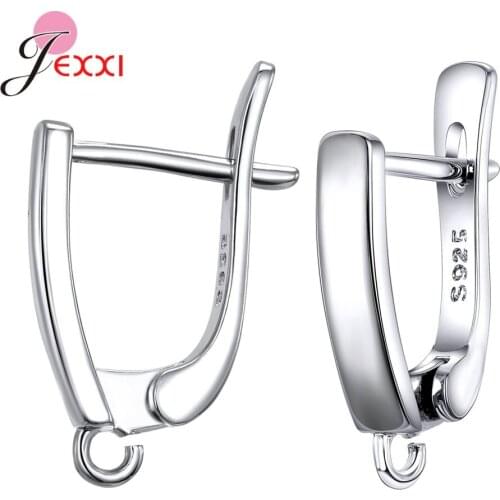 New Fashion Simple Earrings Hoop 925 Sterling Silver Crystal Zircon Row Silver Huggie Earrings For Women Female Jewelry