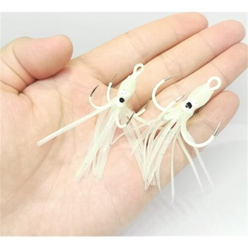 1PCS Fishing Lures55mm Artificial Bait Minnow Soft Bait Wobbler Jig Bait Swim Luminous Squid four hook Crankbait Fishing tackle