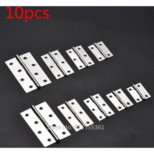 10 Pcs Folding Butt Hinges Silver Tone Home Furniture Hardware Door Hinge 2"/2.5"/3"