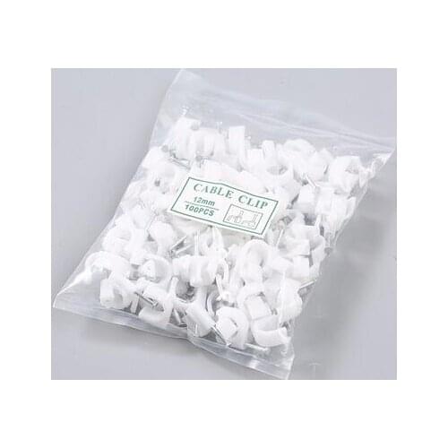 100PCS/bag 12MM Circle Path Circle cable clips cable nail wire clips 12mm cable clips Round white