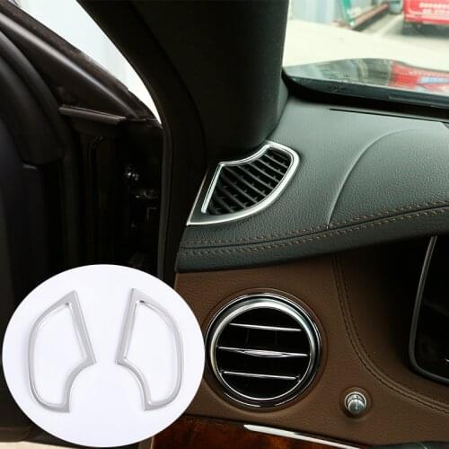 2pcs ABS Chrome Dashboard Air Conditioning Outlet Cover Trim For Mercedes Benz W222 S Class 600 500 400 350 Car-styling