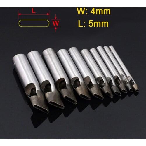 4*5mm DIY Leather Craft Hollow Steel Punch Tool Round Slotted Square Rectangle Punch Hole Tools