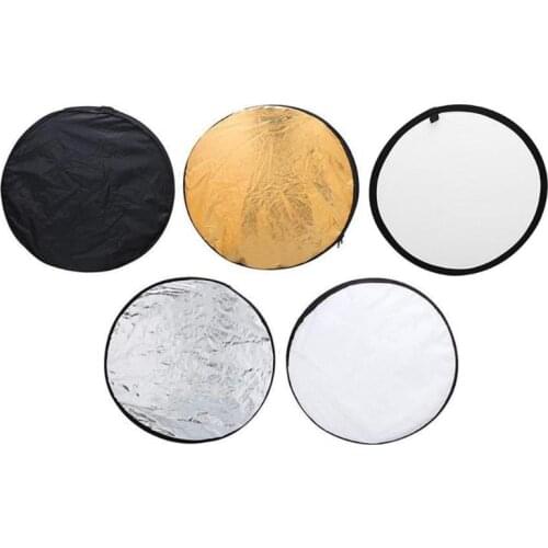 5 in 1 Light Reflector Durable Flexible Steel Frame Easy Folding Photography Studio Collapsible Photo Diffuser with Carry Bag