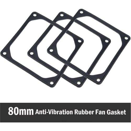 50PCS 80mm 80mmx80mm Anti-vibration Silicon Fan Gasket Noise Reducing Silencer Gasket Pad For PC Computer Case Fan