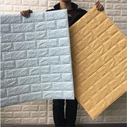 High Quality 70*77cm 3D PE Foam Stone Brick Wall Stickers Home Decor Living Room Art Mural Self-adhesive Embossed DIY Wallpaper