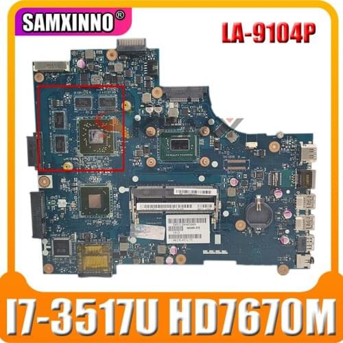 Akemy LA-9104P Laptop motherboard for Dell Inspiron 15R 3521 5521 original mainboard I7-3517U AMD HD7670M