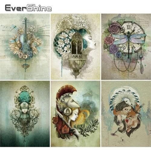 EverShine Diamond Painting Full Drill Square Portrait Diamond Embroidery Woman Picture Mosaic Cross Stitch DIY Home Decor