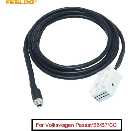 FEELDO Car Radio Audio MP3 RCD510+ RCD310+ AUX-IN Adapter Cable for Volkswagen Passat B6 Golf Polo 12-Pin Port AUX Wire Cable