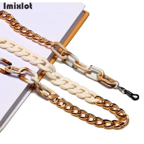Imixlot Retro Fashion Women Eyeglass Chains Wide Acrylic Chains Anti-slip Eyewear Cord Holder Neck Strap Reading Glasses Rope
