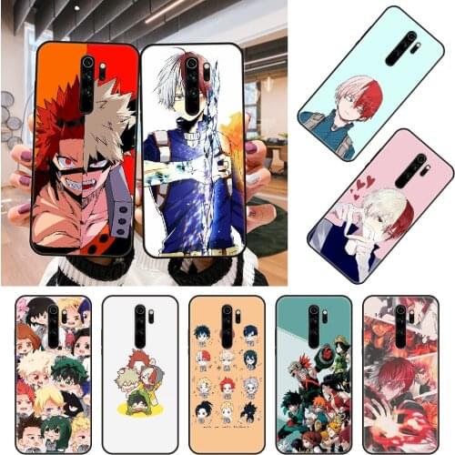 Phone Case For Xiaomi Redmi Note 8 8T 7 7A 9 9A 9S 8A 4 5 6 Pro Black Cover Waterproof Silicone Shell Cartoon My Hero Academia