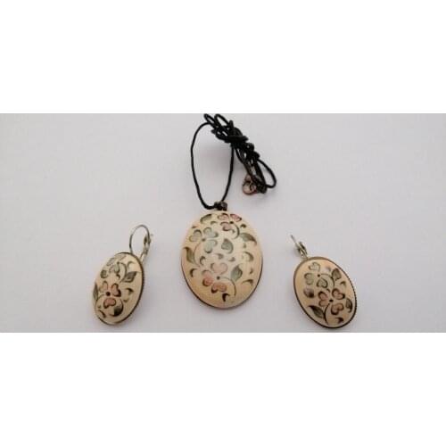 Decorative Embroidered Tile Earring Necklace Set String rings necklace earrings jewelery necklace sets for women jewelery set