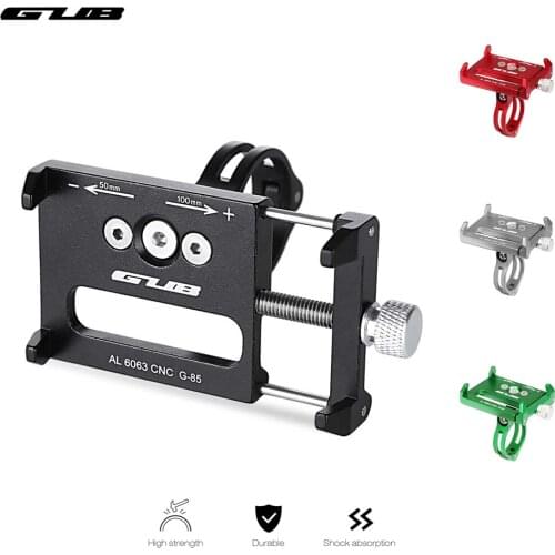 GUB Bicycle Phone Holder Aluminum Bike Smartphone Stand Adjustable Non-Slip MTB Holder For 3.5-6.2 Inch Phone Cycling Bracket