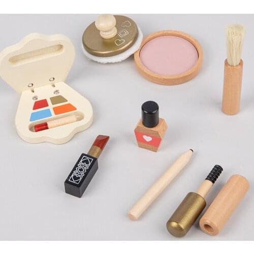 Kids Makeup Kit Toddler Beauty Pretend Comb Assorted Wood Cosmetic Play Toys
