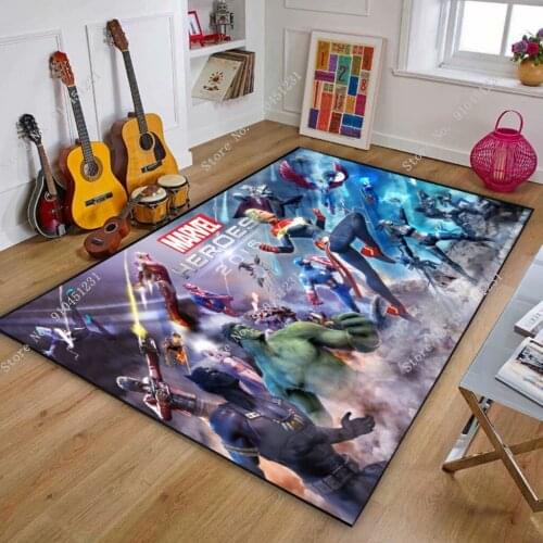 The Avengers Marvel Team Superhero Door Mat Rug Captain America Iron Man Hulk Carpet Floor Bedroom Non-slip Mat Cartoon Gift