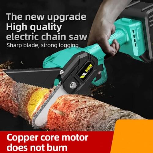 Rechargeable lithium battery electric saw household small hand-held mini portable electric chain saw