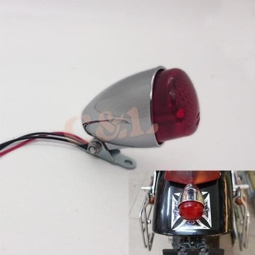 Chrome Motorcycle Mini LED Rear Stop Tail Brake Light For Harley Bobber Cruiser Chopper Custom