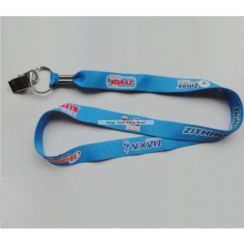 Custom Blue Lanyards Sublimation Exhibition Neck Lanyards Logo Custom Print Cheap Gift For Promotion