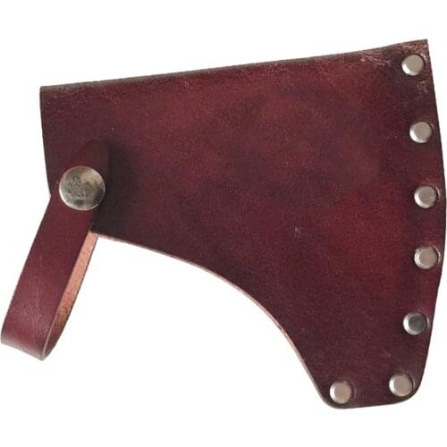 Leather Brown Axe Sheath Outdoor Camping Handmade Rivet Decoration Soft And Comfortable To Keep Sharp Axe Axe Protection Tool