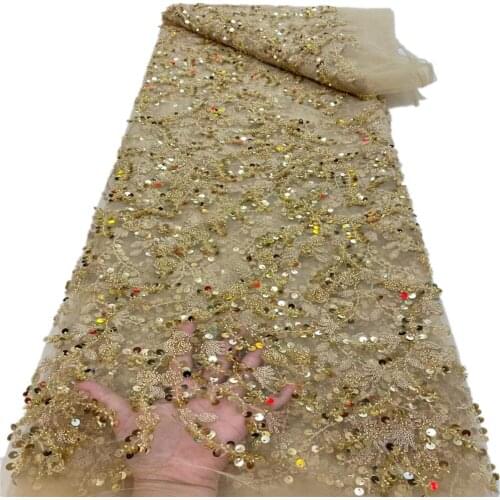 Sequin Lace African Lace Fabric High Quality Lace French Lace Fabric Mesh Nigerian Lace Fabrics For Wedding Dress RF-290