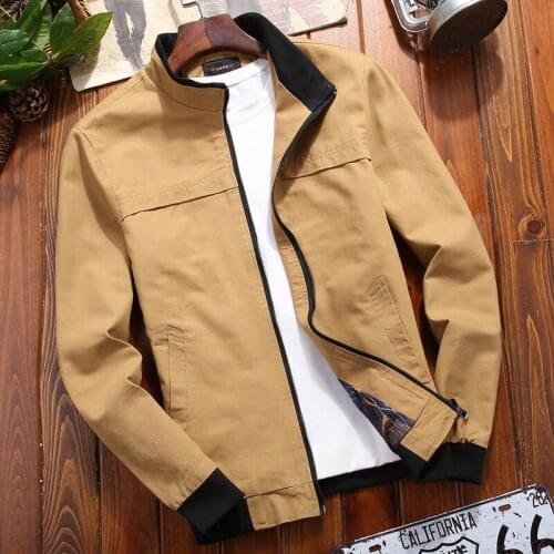 Spring Autumn Mens Bomber Jackets Casual Male Outwear Military Windbreaker Jacket Mens Stand Collar Slim Baseball Coats Clothing