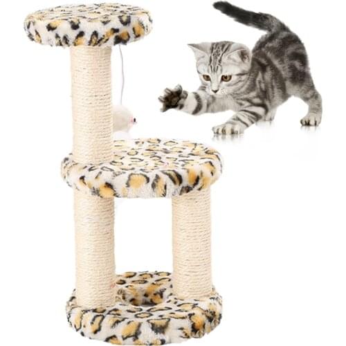 Legendog 1pc Cat Scratching Post Sisal 3-Layer Cat Scratch Toy Pet Scratcher With Mouse Toy Pet Supplies Pet Accessories
