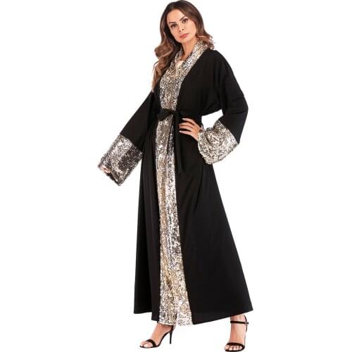 Kaftan Abaya Dubai Turkey Hijab Muslim Dress Black Abayas female Caftan Robe Ramadan Jilbab Elbise Giyim Islamic Clothing WQ1378