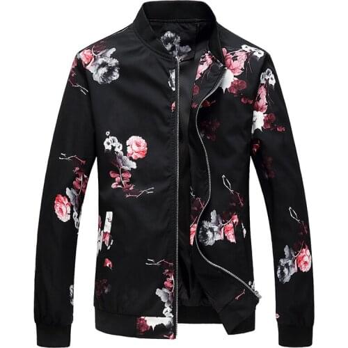 Big yards men spring and autumn outfit new style male printing jacket bigger sizes man youth baseball collar coat zipper jackets