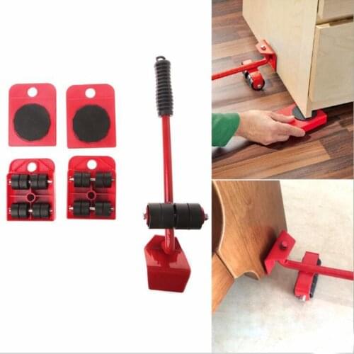 5pcs Furniture Transport Set LIFT & ROLL LEVER & CASTOR APPLIANCE & FURNITURE MOVING SET - MOVE WITH EASE