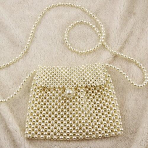 6PCS / LOT Cheap Pearl Mini Messenger Bags Retro Vintage Crossbody Bags Girls Purses Wallets