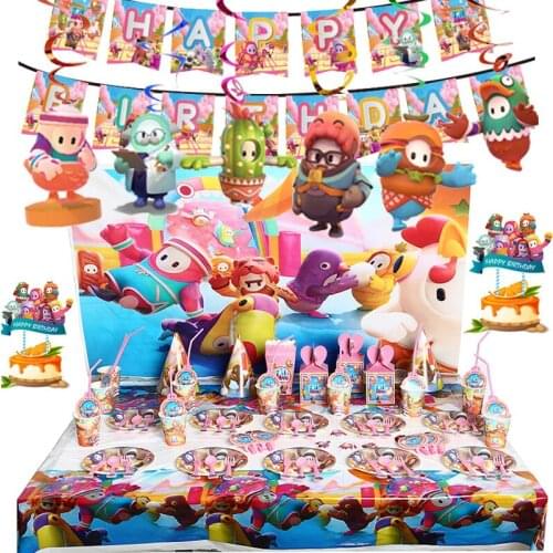 New jelly bean man theme birthday party disposable tableware decoration paper cup tray pull flag tablecloth hat baby shower