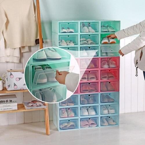 New Transparent Shoes Drawer Case Stackable Sundries Storage Box Rack Organizer